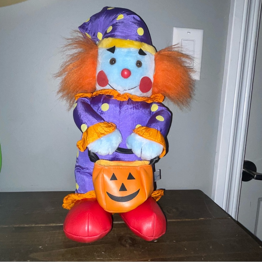 Toy Network Clown Halloween Plush Truck Or Treat Pumpkin Polka Dot Quirky plush